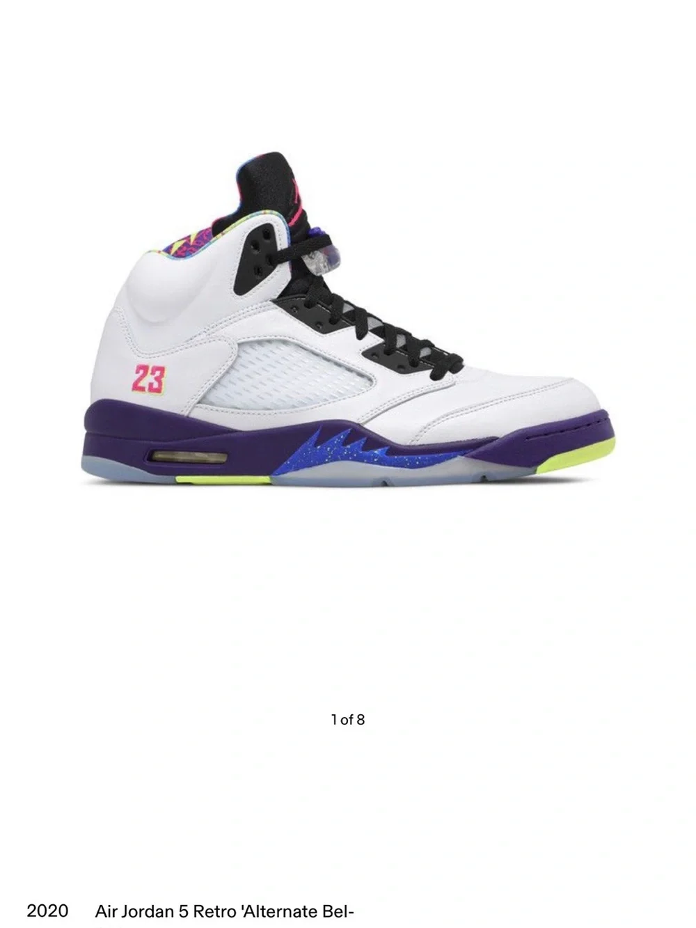 Jordan White/Purple/Black Retro 5 Alternate Bel-air